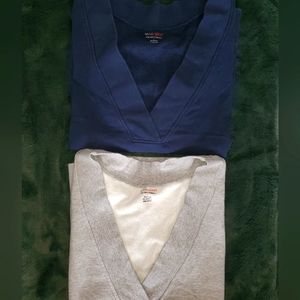 Ny&Co Sport, L, Deep V Sweater Lot, Navy blue, Gray